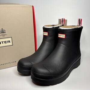 Hunter Men’s Play Short Sherpa Insulated Rain Boots in Black